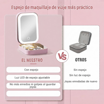 Espejo Mesa Base Rosa Maquillaje Neceser