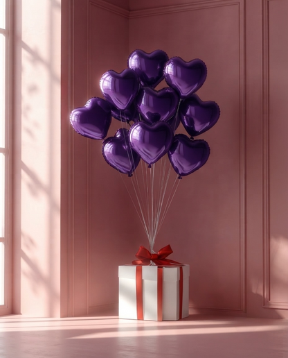 Globo Metalizado Corazón Liso 18 Inch Morado