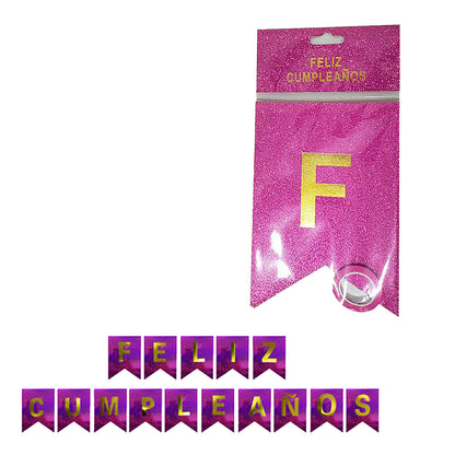 Banderines Feliz Cumpleaños Efecto Puntos Fiestas / Arreglos