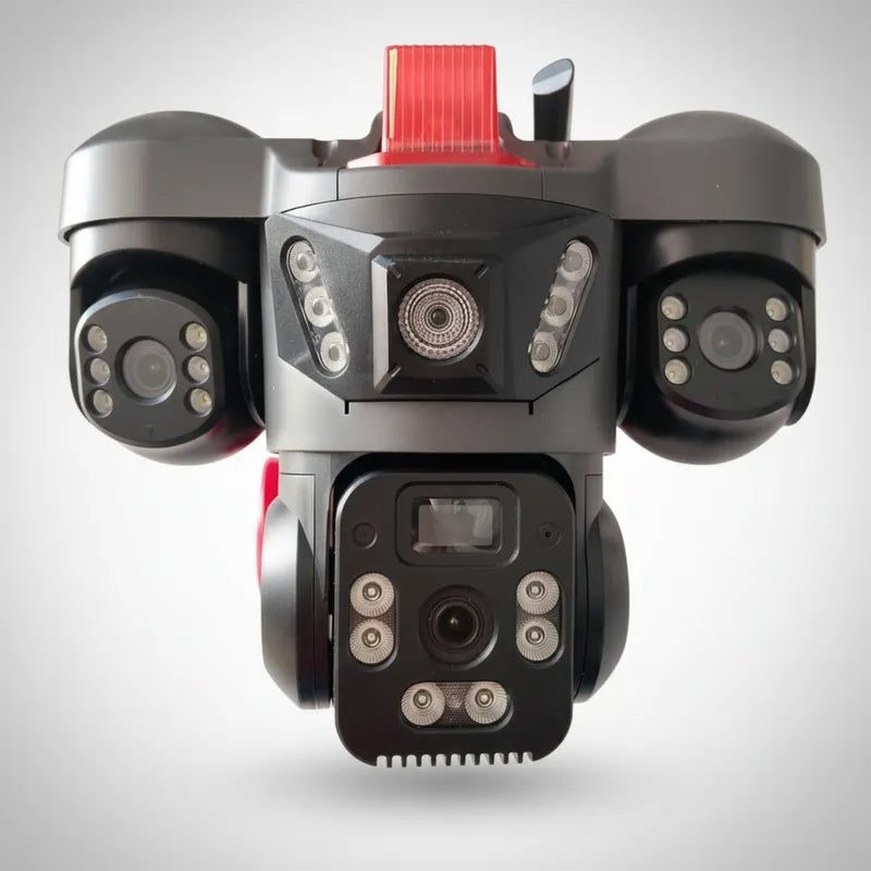 Cámara De Seguridad Triple Angulo 3 en 1 Con Panel Solar Recargable