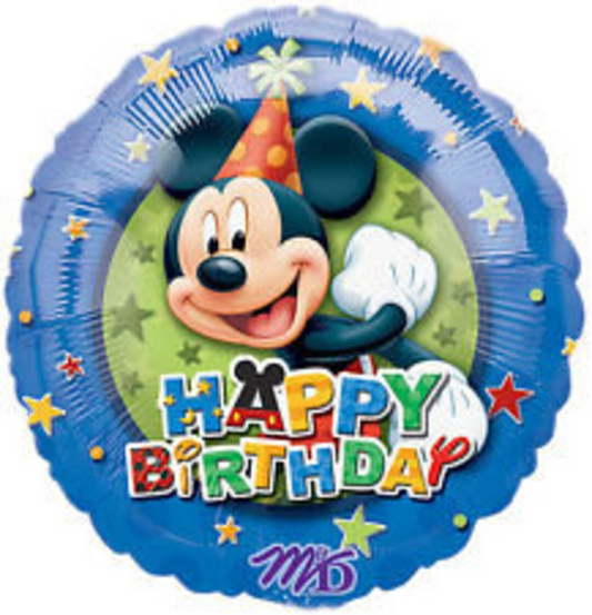 GLOBO METALIZADO FELIZ CUMPLEAÑOS MICKEY MOUSE 18INCH