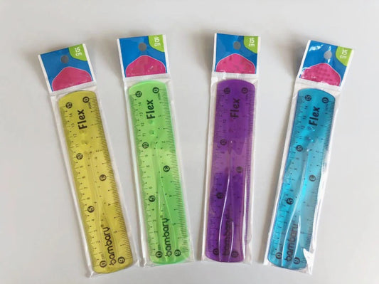Regla Flexible Bambary De 15 Cm Diferentes Colores