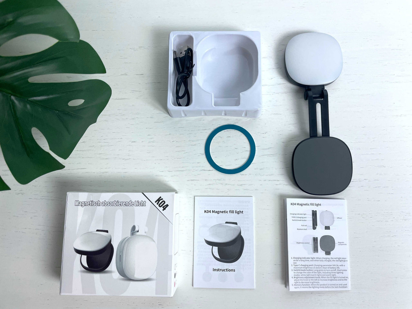 Luz Led De Relleno Magnetico Para Telefonos k04 Con Espejo