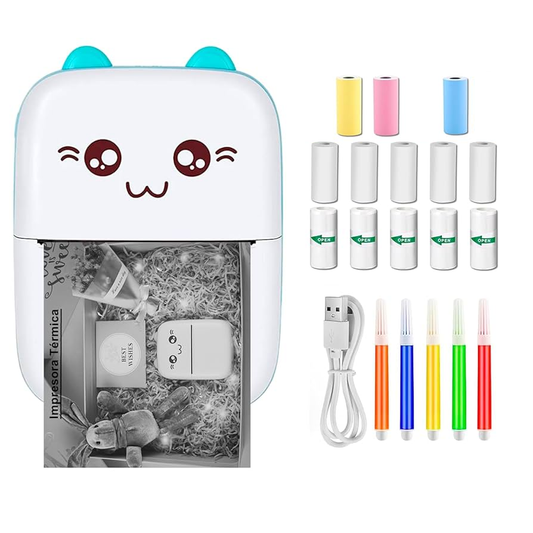 Mini Impresora Térmica Bluetooth Gato De 58mm Con Accesorios