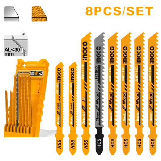 Set De Sierra Caladora Para Metal - Madera 8 Piezas INGCO