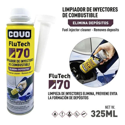 Limpia Inyectores Flu Tech Sistema De Gasolina Covo 325 Ml