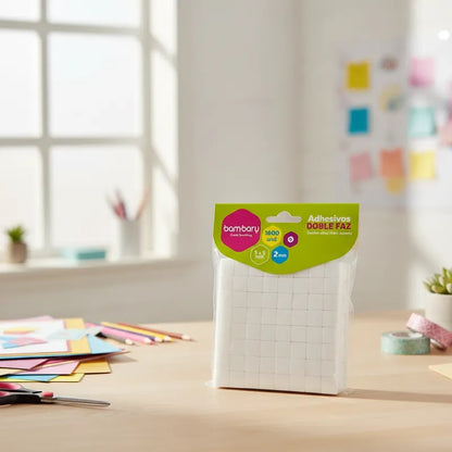 Almohadillas Adhesivas Doble Faz De 5x5 Mm Bambary 1600 Pcs.