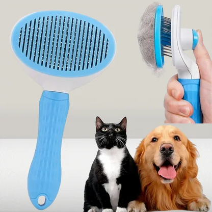 CEPILLO REMOVEDOR DE PELOS PARA GATOS Y PERROS AUTOLIMPIANTE