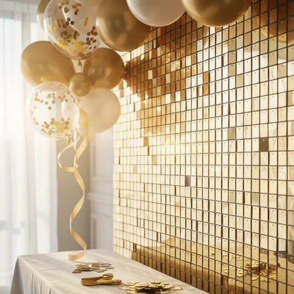 Panel Cortina Decorativa Lentejuela Shimmer Wall Metalizado