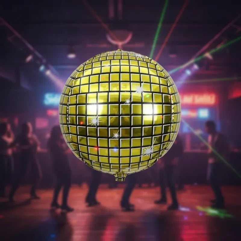 Globo Metalizado Discoteca 4d Plateado Para Fiestas 26 Inches