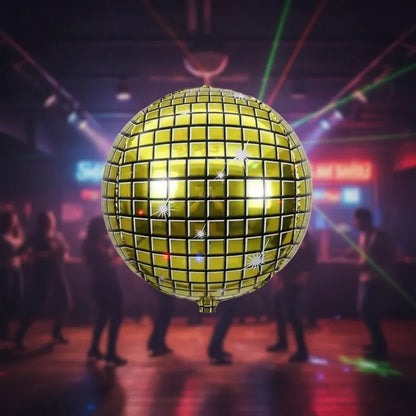 Globo Metalizado Discoteca 4d Plateado Para Fiestas 26 Inches