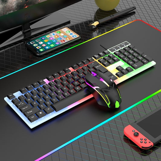 COMBO TECLADO Y MOUSE CON ILUMINACION RGB GAMER