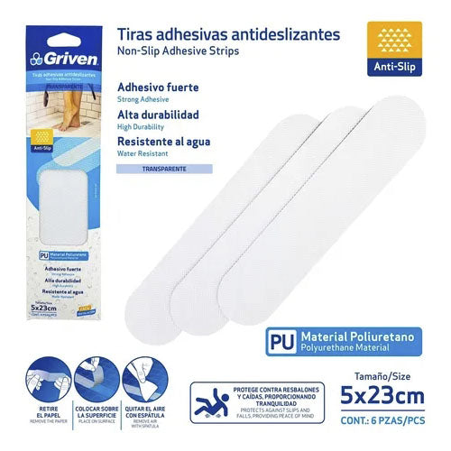 Tiras Cintas Anti Deslizante Griven Pisos Baños Bañera Ducha