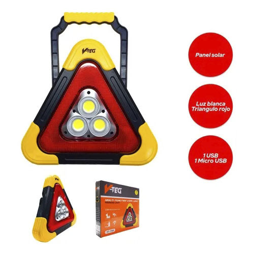 Triangulo De Seguridad Reflectivo Emergencia V-tec recargable
