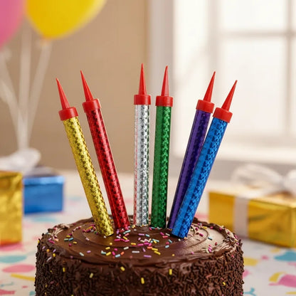 Velas Volcanicas Pack De 6 Unds. Para Fiestas Y Cumpleaños