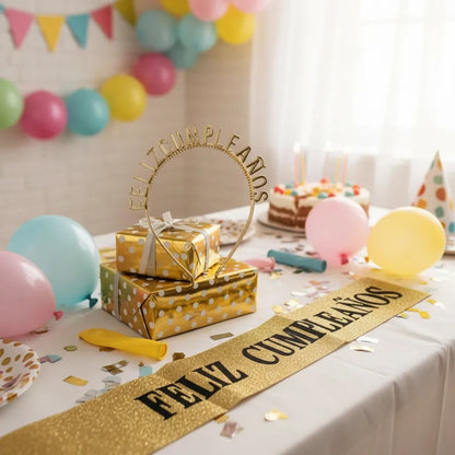 SET BANDA Y CINTILLO DE FELIZ CUMPLEAÑOS