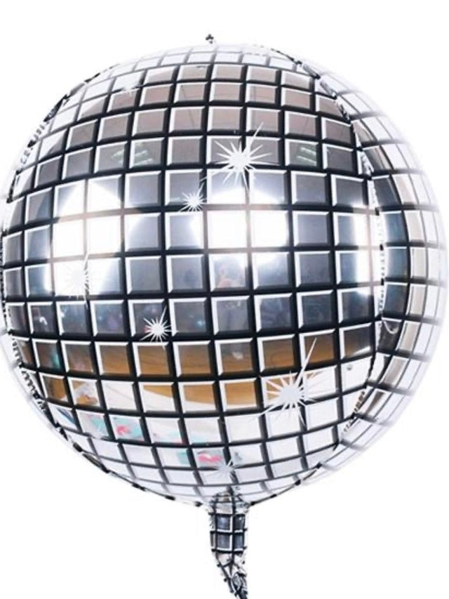 Globo Metalizado Discoteca 4d Plateado Para Fiestas Arreglo