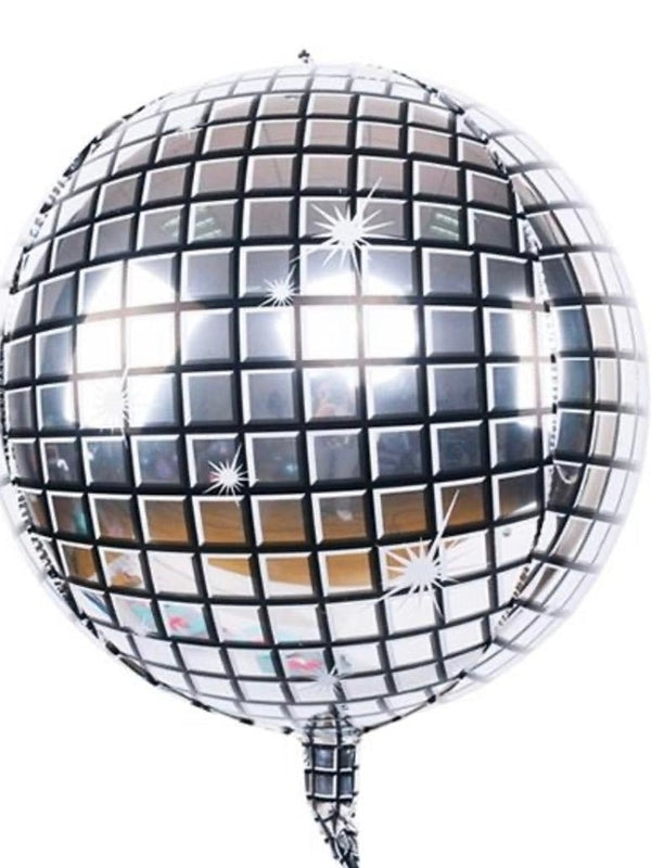 Globo Metalizado Discoteca 4d Plateado Para Fiestas 26 Inches