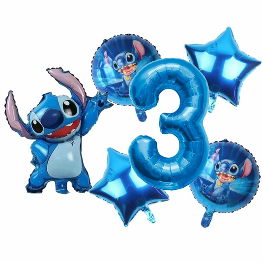 SET DE GLOBOS 5 PCS STITCH