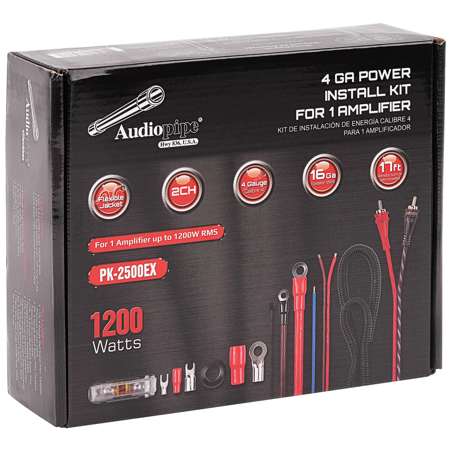 Kit De Instalación # 4 Amplificador Para Sonidos Audiopipe