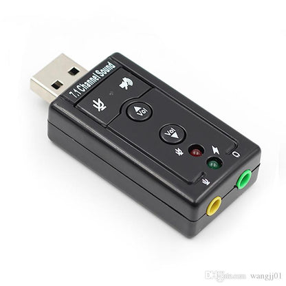 Tarjeta de sonido TypeC a audio, portátil de 7.1 canales, tarjeta de sonido  externa 2 en 1, adaptador de audio USB, tarjeta de sonido estéreo externa