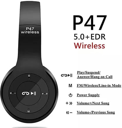 Audífonos Inalámbricos P47 Bluetooth Música Diversión Sonido
