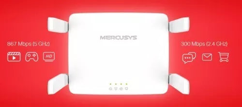 Router Mercusys Ac1200 Ac10 Doble Banda Marca 4 Antenas Fibra Optic