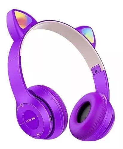 Cascos auriculares infantiles T22 Bluetooth 5.0, con luces led RGB.  Supraaurales, lector de tarjetas micro SD