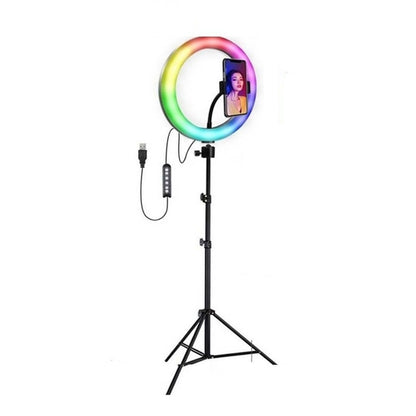 Aro Luz RGB Led Celular 45cm Selfie Tiktok Soporte Video DANKI